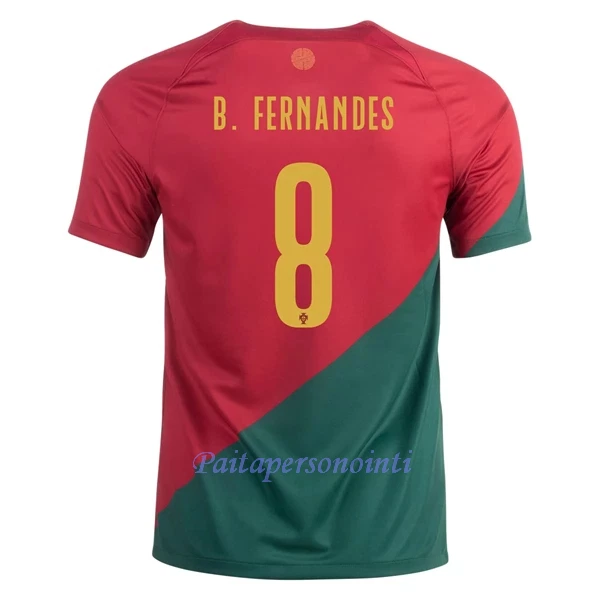 Portugali Bruno Fernandes 8 Virallinen Kotipelipaita Miehet MM-kisat 2022