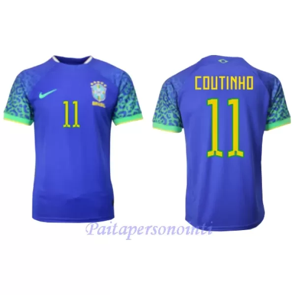 Brasilia Philippe Coutinho 11 Virallinen Vieraspelipaita Miehet MM-kisat 2022