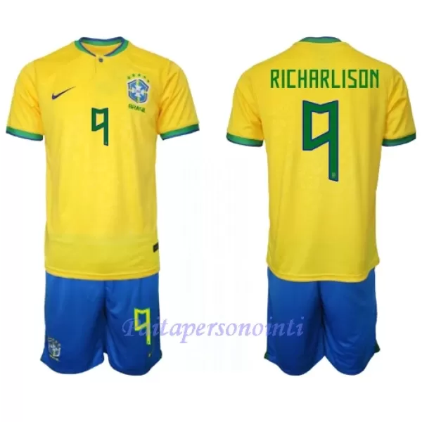 Brasilia Richarlison de Andrade 9 Virallinen Kotipelipaita Lapset MM-kisat 2022