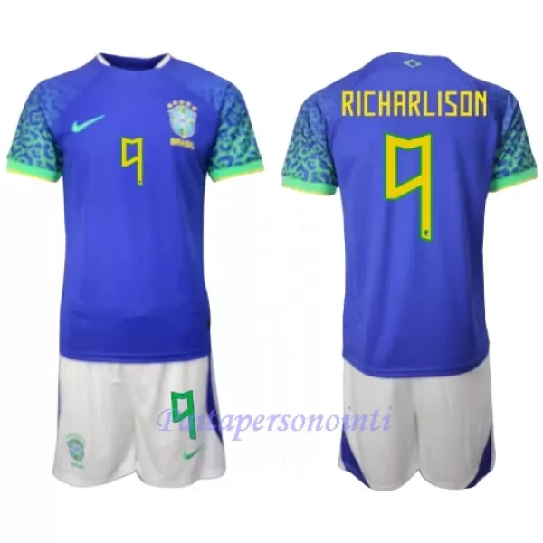 Brasilia Richarlison de Andrade 9 Virallinen Vieraspelipaita Lapset MM-kisat 2022