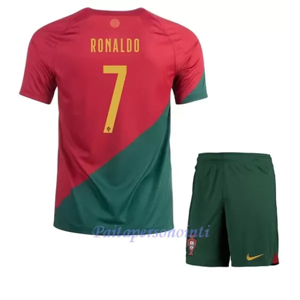 Portugali Cristiano Ronaldo 7 Virallinen Kotipelipaita Lapset MM-kisat 2022