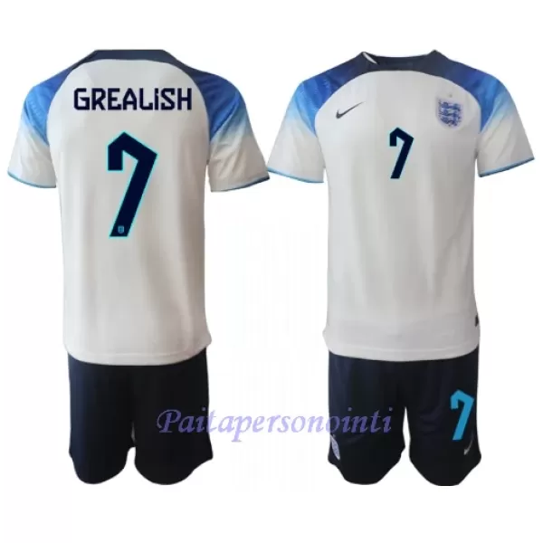 Englanti Jack Grealish 7 Virallinen Kotipelipaita Lapset MM-kisat 2022