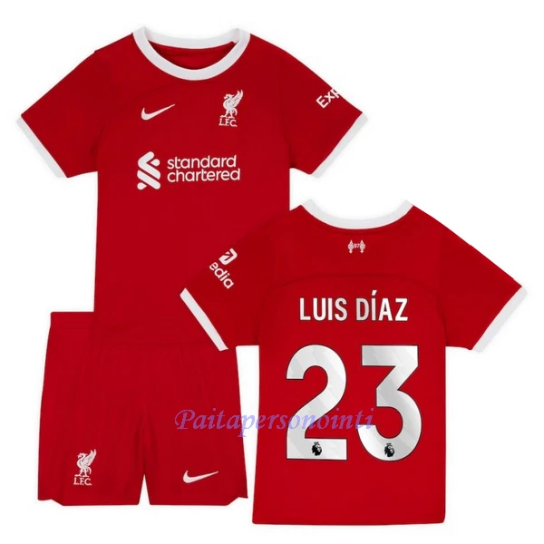 Liverpool Luis Díaz 23 Virallinen Kotipelipaita Lapset 2023/24