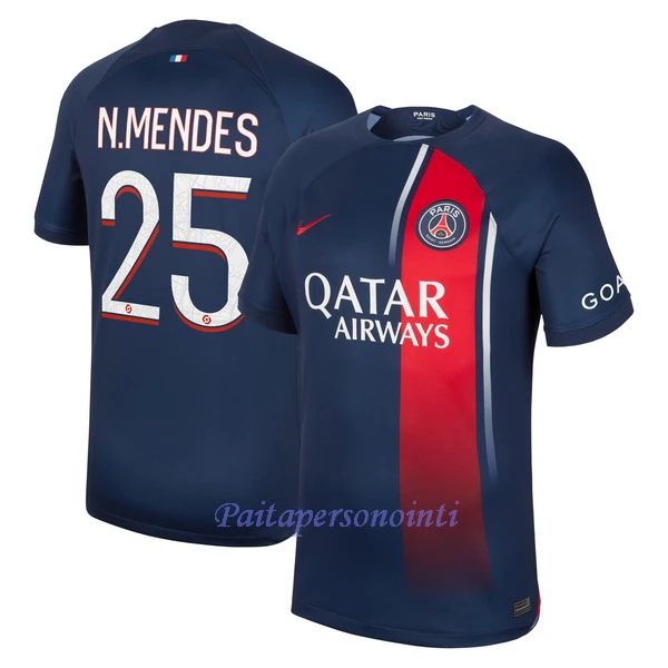 Paris Saint-Germain N.Mendes 25 Virallinen Kotipelipaita Miehet 2023/24