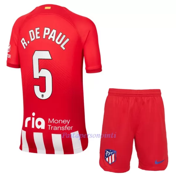 Atlético Madrid Rodrigo de Paul 5 Virallinen Kotipelipaita Lapset 2023/24