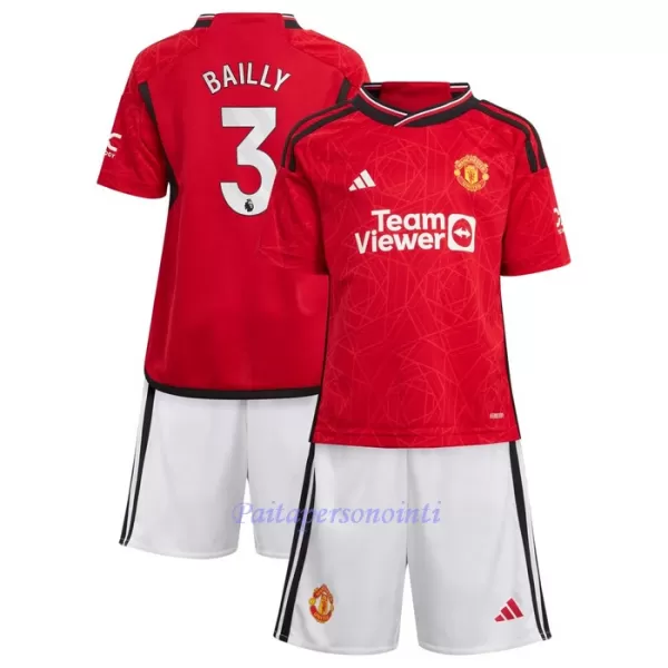 Manchester United Bailly 3 Virallinen Kotipelipaita Lapset 2023/24