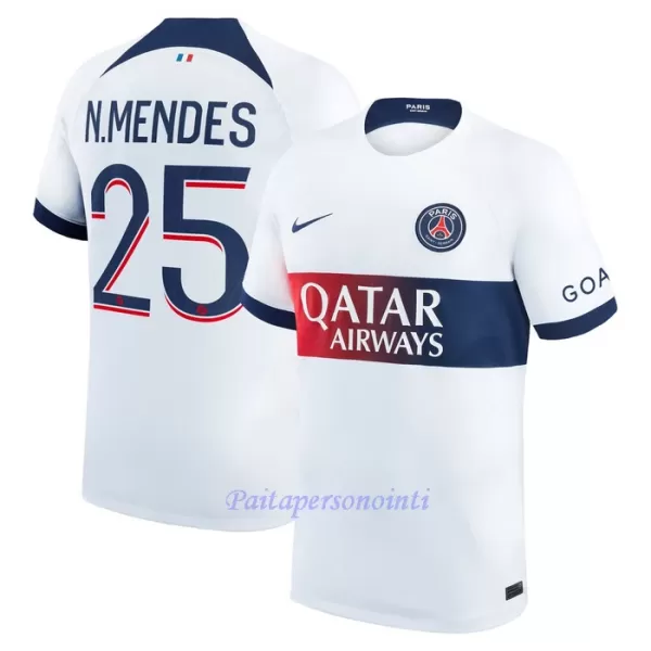 Paris Saint-Germain N.Mendes 25 Virallinen Vieraspelipaita Miehet 2023/24