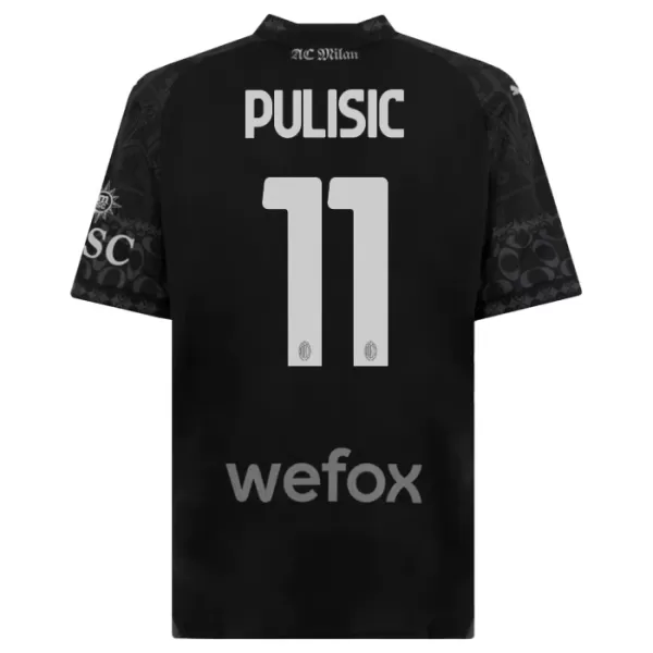 AC Milan Christian Pulišić 11 Virallinen Neljäs Pelipaita Miehet 2023/24 Musta