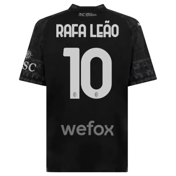 AC Milan Rafael Leão 10 Virallinen Neljäs Pelipaita Lapset 2023/24 Musta