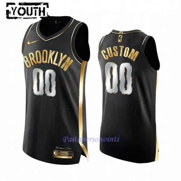 Limited Brooklyn Nets Pelipaita Lapset Golden Edition Swingman Musta