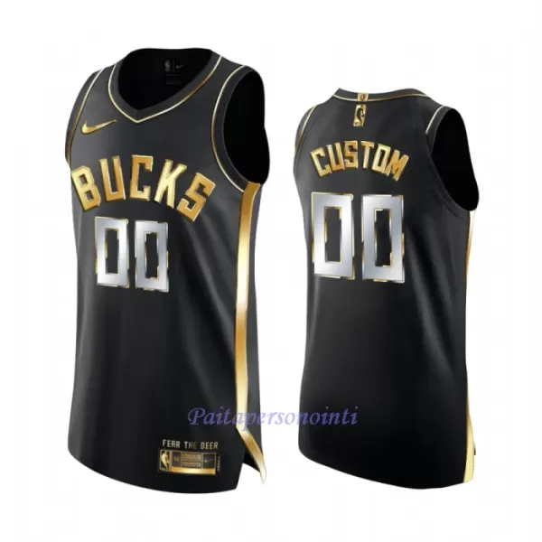 Limited Milwaukee Bucks Pelipaita Miehet Golden Edition Swingman Musta