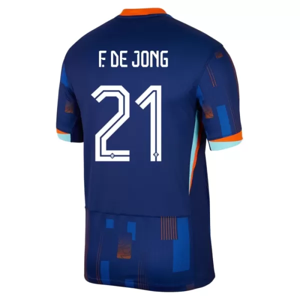 Hollanti Frenkie de Jong 21 Virallinen Vieraspelipaita Lapset Euro 2024