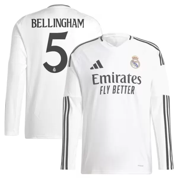 Real Madrid Jude Bellingham 5 Virallinen Kotipelipaita Miehet 2024/25 Pitkähihainen