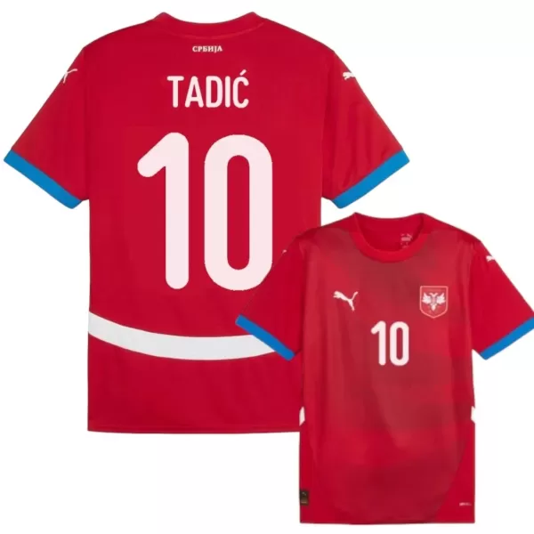 Serbia Tadic 10 Virallinen Kotipelipaita Miehet Euro 2024