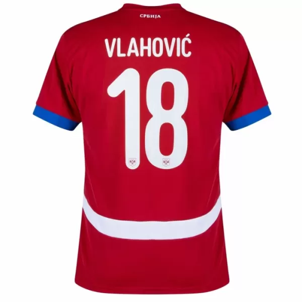 Serbia Vlahovic 18 Virallinen Kotipelipaita Miehet Euro 2024