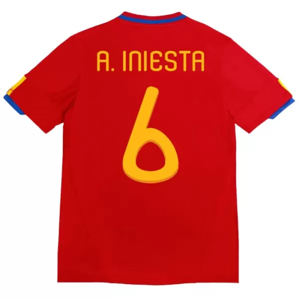 Espanja A. Iniesta 6 2010 Virallinen Kotipelipaita Miehet Retro